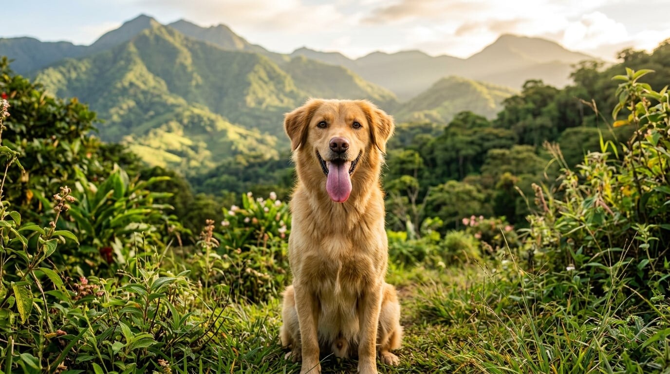 Happy rescue dog at Dog Camp Boquete